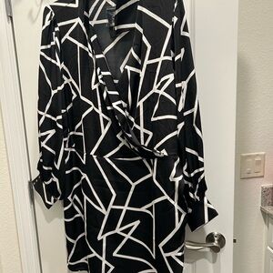 Black and White Geometric Dress